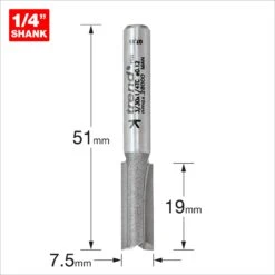 3/30X1/4TC - Two Flute Cutter 7.5mm Diameter -Outlet Router Grip Store 3 30x1 4tc 2d1 dd