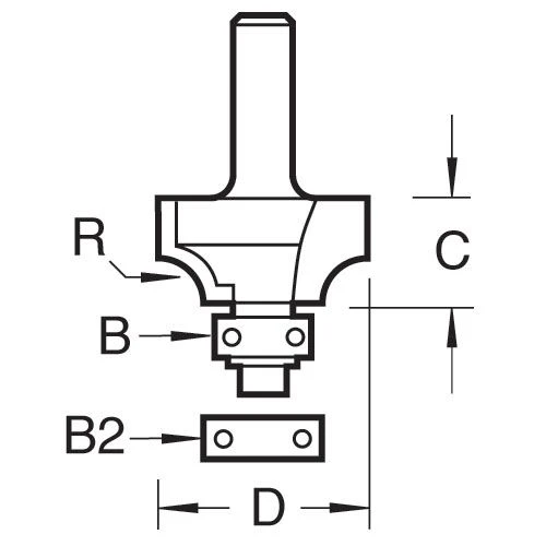 46/118X1/4TC - Bearing Guided Ovolo Cutter 3mm Radius 4 46/118X1/4TC - Bearing Guided Ovolo Cutter 3mm Radius - Image 2