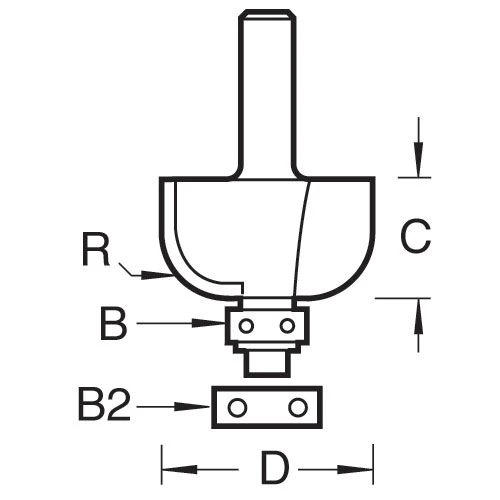 46/270X1/4TC - Bearing Guided Cove Cutter 9.5mm Radius 4 46/270X1/4TC - Bearing Guided Cove Cutter 9.5mm Radius - Image 2
