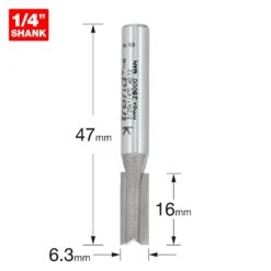 3/20X1/4TC - Two Flute Cutter 6.3mm Diameter -Outlet Router Grip Store 5027654004708 3 20x1 4tc 2d1.jpg dd