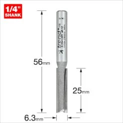 3/22X1/4TC - Two Flute Cutter 6.3mm Diameter -Outlet Router Grip Store 5027654004760 3 22x1 4tc 2d1 dd