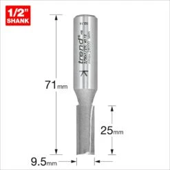 3/50X1/2TC - Two Flute Cutter 9.5mm Diameter -Outlet Router Grip Store 5027654004890 3 50x1 2tc 2d1 dd