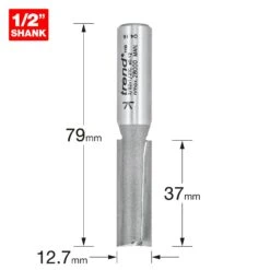 3/82X1/2TC - Two Flute Cutter 12.7mm Diameter -Outlet Router Grip Store 5027654005217 3 82x1 2tc 2d1 dd