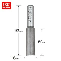 4/30X1/2TC - Two Flute Cutter 18mm Diameter -Outlet Router Grip Store 5027654006818 4 30x1 2tc 2d1 dd