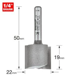 4/60X1/4TC - Two Flute Cutter 22mm Diameter -Outlet Router Grip Store 5027654006986 4 60x1 4tc 2d1 dd