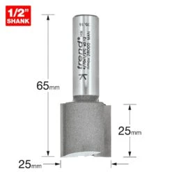 4/70X1/2TC - Two Flute Cutter 25mm Diameter -Outlet Router Grip Store 5027654007044 4 70x1 2tc 2d1 dd