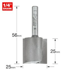 4/70X1/4TC - Two Flute Cutter 25mm Diameter -Outlet Router Grip Store 5027654007051 4 70x1 4tc 2d1 dd