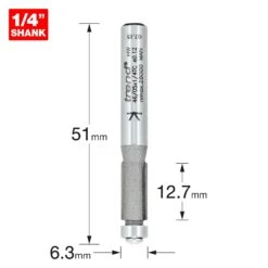 46/05X1/4TC - Guided Trimmer 6.3mm Diameter 12.7mm Length -Outlet Router Grip Store 5027654008133 46 05x1 4tc 2d1 dd