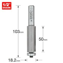 46/22X1/2TC - Trimming Cutter 18.2mm Diameter -Outlet Router Grip Store 5027654008393 46 22x1 2tc 2d1 dd