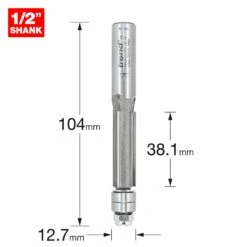 46/82X1/2TC - Trimming Cutter 12.7mm Diameter -Outlet Router Grip Store 5027654009192 46 82x1 2tc 2d1 dd