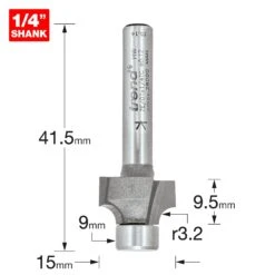 7E/01X1/4TC - Pin Guided Round Over Cutter -Outlet Router Grip Store 5027654012772 7e 01x1 4tc 2d1 dd