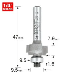 46/115X1/4TC - Bearing Guided Ovolo Cutter 1.6mm Radius 18 46/115X1/4TC - Bearing Guided Ovolo Cutter 1.6mm Radius -Outlet Router Grip Store 5027654021682 46 115x1 4tc 2d1 dd