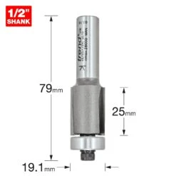 46/20X1/2TC - Guided Trimmer 19.1mm Diameter 25mm Length -Outlet Router Grip Store 5027654026212 46 20x1 2tc 2d1 dd