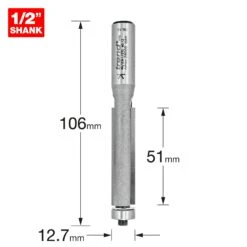 46/23X1/2TC - Guide Trimmer 12.7mm Diameter 50mm Length 19 46/23X1/2TC - Guide Trimmer 12.7mm Diameter 50mm Length -Outlet Router Grip Store 5027654026229 46 23x1 2tc 2d1 dd