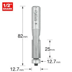 T46/01X1/2TC - Guided 90 Degree Trimmer 12.7mm Diameter 25mm Length -Outlet Router Grip Store 5027654028056 t46 01x1 2tc 2d1 dd 1