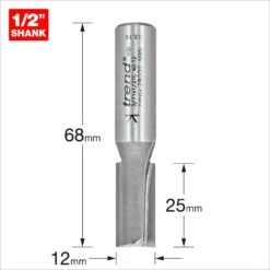 3/71X1/2TC - Two Flute Cutter 12mm Diameter -Outlet Router Grip Store 5027654028858 3 71x1 2tc 2d1 dd