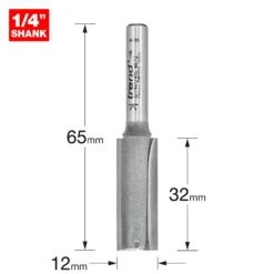 3/74X1/4TC - Two Flute Cutter 12mm Diameter -Outlet Router Grip Store 5027654032848 3 74x1 4tc 2d1 dd