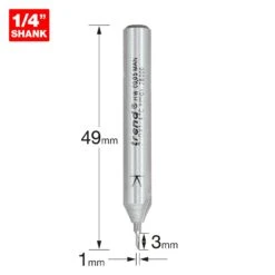2/0X1/4TC - Single Flute Cutter 1mm Diameter -Outlet Router Grip Store 5027654033852 2 0x1 4tc 2d1 dd