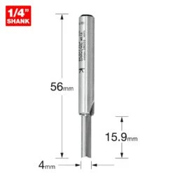 3/07X1/4TC - Two Flute Cutter 4mm Diameter -Outlet Router Grip Store 5027654040263 3 07x1 4tc 2d1 dd2