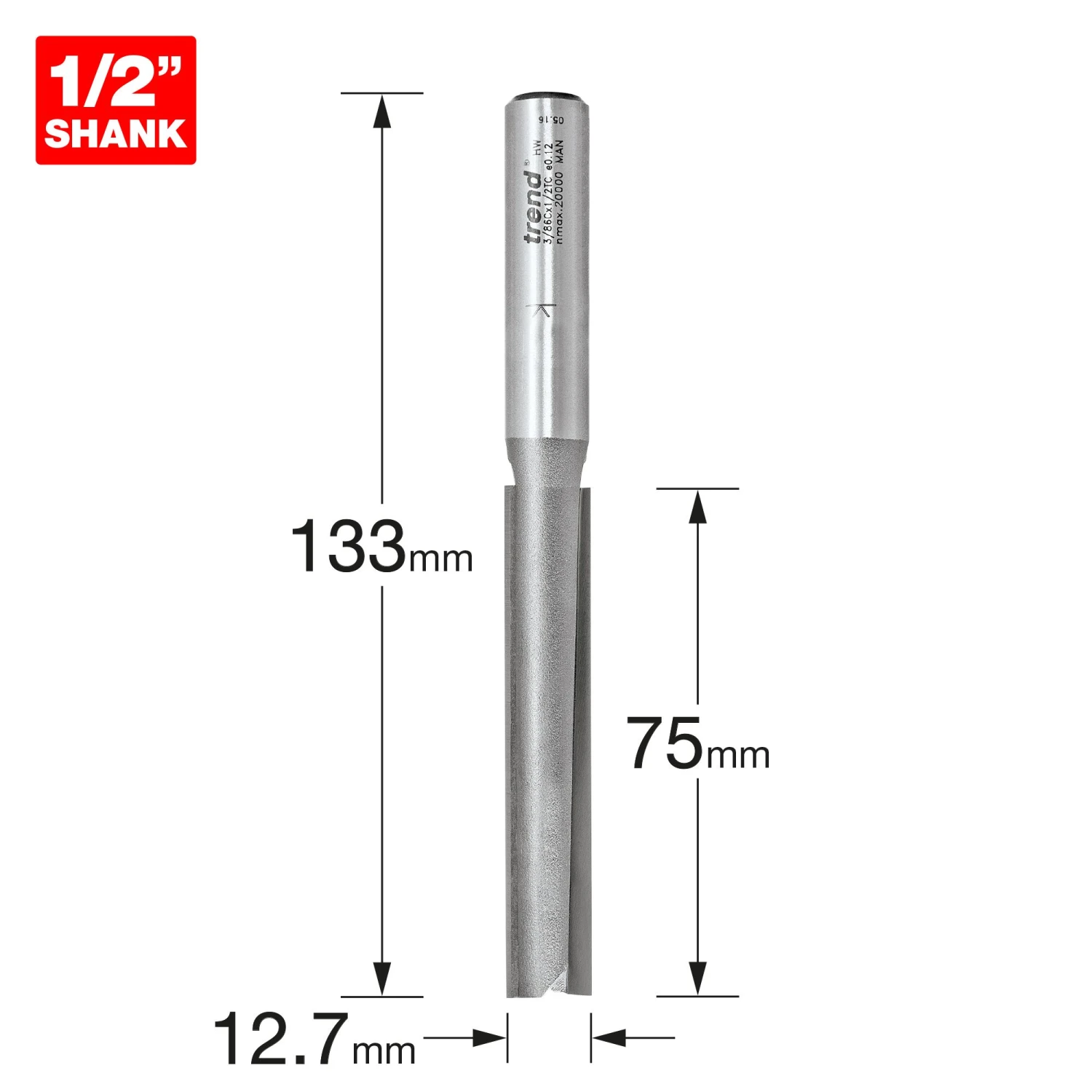 3/86CX1/2TC - Two Flute 12.7mm Dia X 75mm Cut 5 3/86CX1/2TC - Two Flute 12.7mm Dia X 75mm Cut - Image 3