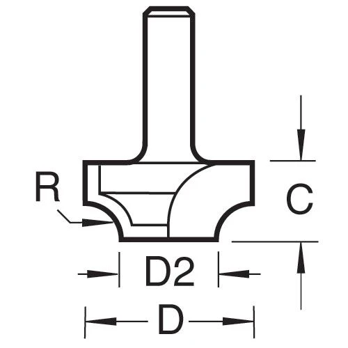 7/2X1/4TC - Ovolo Rounding Over Cutter 5mm Radius 4 7/2X1/4TC - Ovolo Rounding Over Cutter 5mm Radius - Image 2