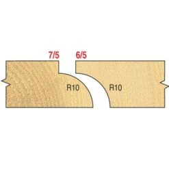 6/5X1/4TC - Sash Bar Ovolo Cutter 10mm Radius 14 6/5X1/4TC - Sash Bar Ovolo Cutter 10mm Radius -Outlet Router Grip Store 7 5 6 5 2a