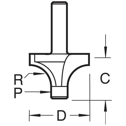 7E/1X1/4TC - Pin Guided Round Over Cutter 4 7E/1X1/4TC - Pin Guided Round Over Cutter - Image 2
