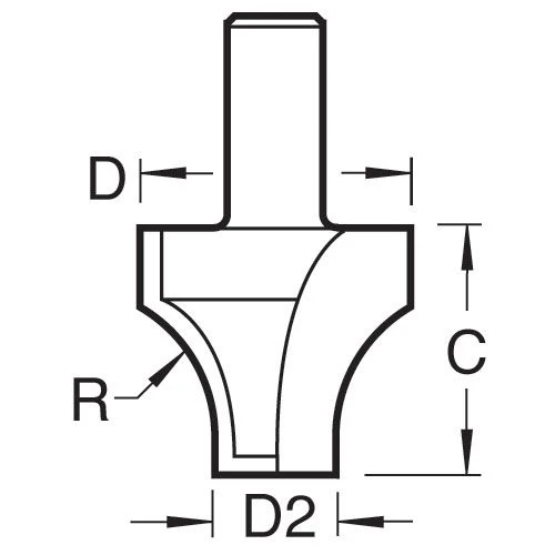 88/01X1/2TC - Glazing Bar Ovolo Cutter 20mm Radius 4 88/01X1/2TC - Glazing Bar Ovolo Cutter 20mm Radius - Image 2