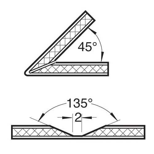 ALU/02X1/4TC - Alucobond 22.5 Degree (135 Degree) V Groove X 18mm 7 ALU/02X1/4TC - Alucobond 22.5 Degree (135 Degree) V Groove X 18mm - Image 5