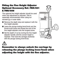 FHA/001 - Fine Height Adjuster For T3, T5, MOF 96 + Others -Outlet Router Grip Store fha fit