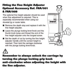 FHA/009 - Fine Height Adjuster T4 & FBF-850 -Outlet Router Grip Store fha fitting