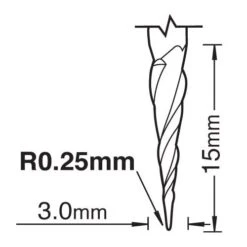 S66/1X4MMSTC - Mini R0.25mm Conical Radius Wood/ABS/Acrylic 4025C150 -Outlet Router Grip Store s66 1 dd1