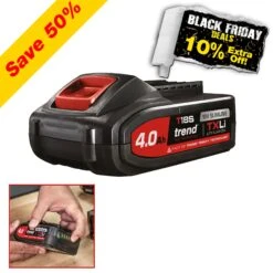 T18S/BA4AM - T18S 18V 4Ah TXLI Battery - UK & Eire Sale Only -Outlet Router Grip Store t18s ba4am main save50 1