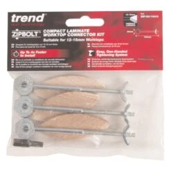 ZIP/20/100/3 - ZIPBOLT Compact Laminate Worktop Connector Kit (12-15mm) -Outlet Router Grip Store zip 20 100 3pack